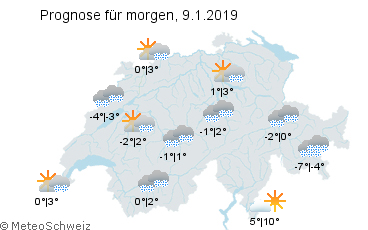 Wetterprognosen f�r morgen